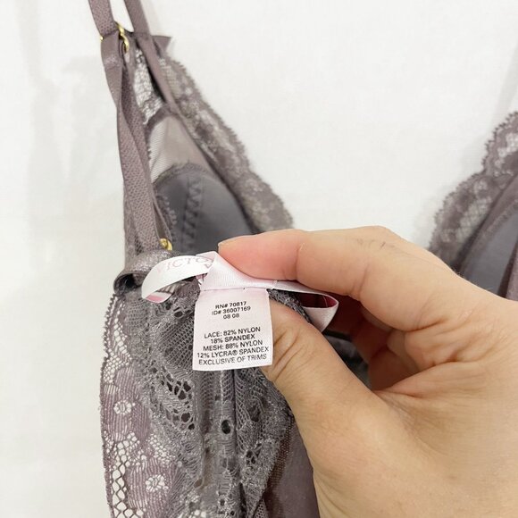 Victoria's Secret Gray Lace Teddy Dress Mini Lingerie - Size Medium - Picture 6 of 8